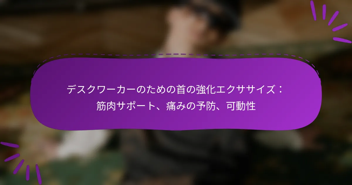 デスクワーカーのための首の強化エクササイズ：筋肉サポート、痛みの予防、可動性