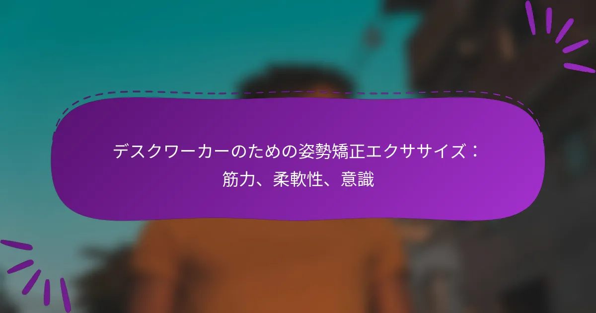 デスクワーカーのための姿勢矯正エクササイズ：筋力、柔軟性、意識