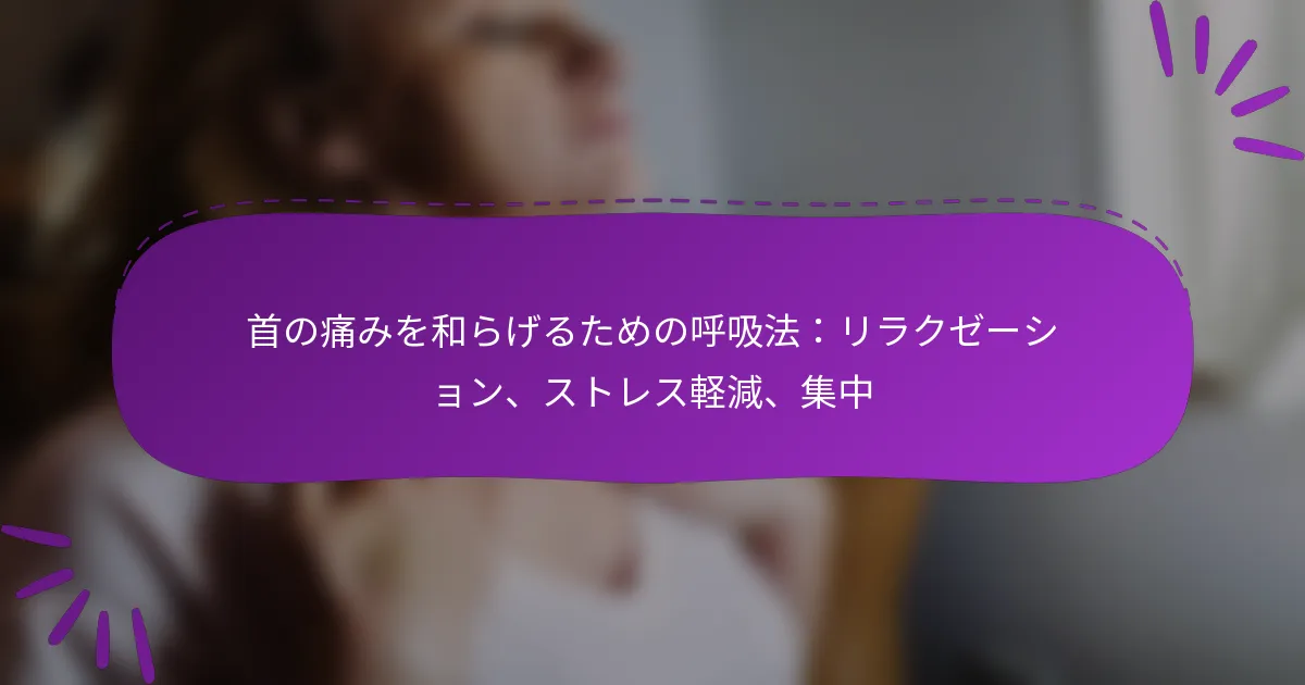 首の痛みを和らげるための呼吸法：リラクゼーション、ストレス軽減、集中