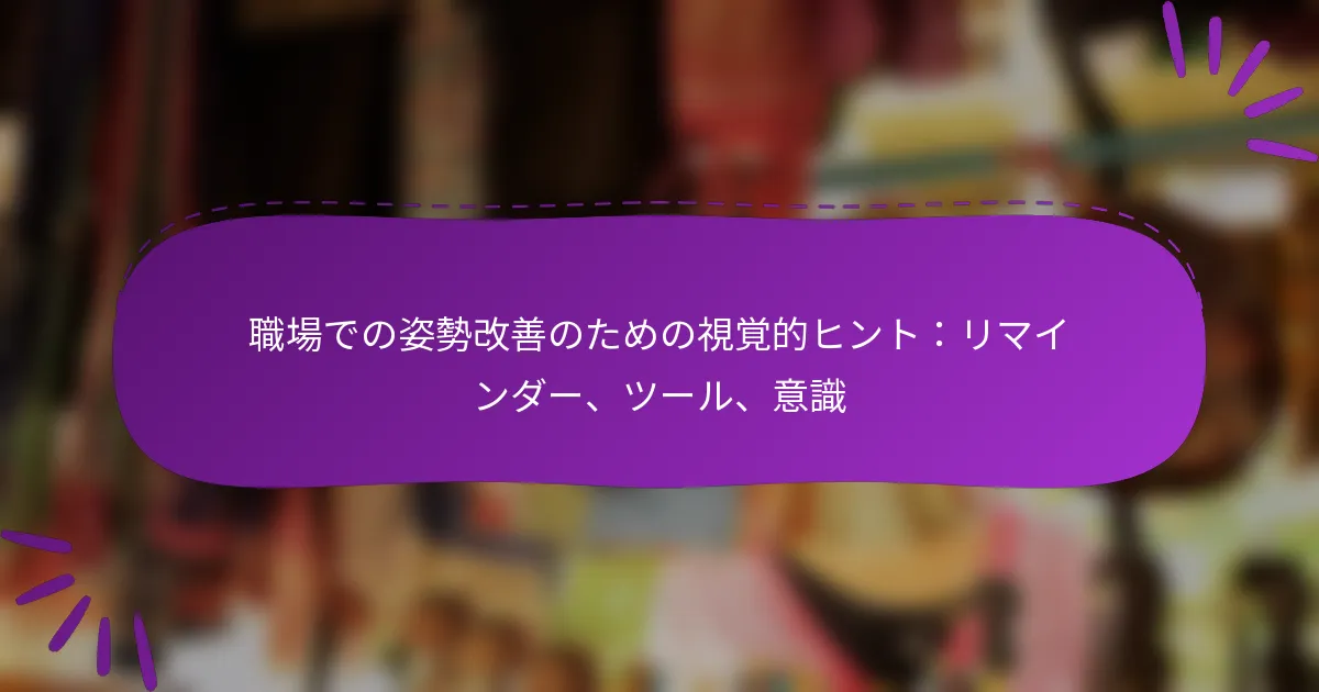職場での姿勢改善のための視覚的ヒント：リマインダー、ツール、意識