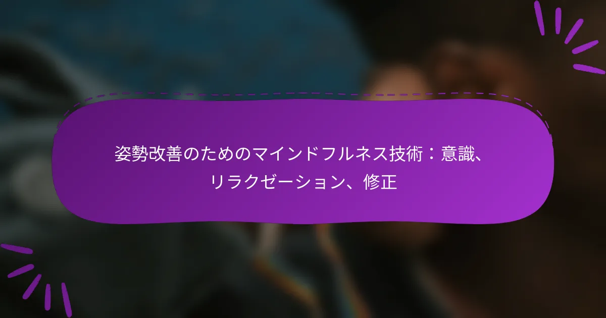 姿勢改善のためのマインドフルネス技術：意識、リラクゼーション、修正