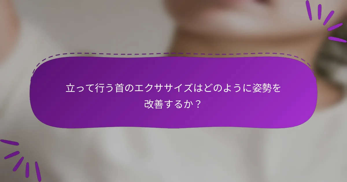 立って行う首のエクササイズはどのように姿勢を改善するか？