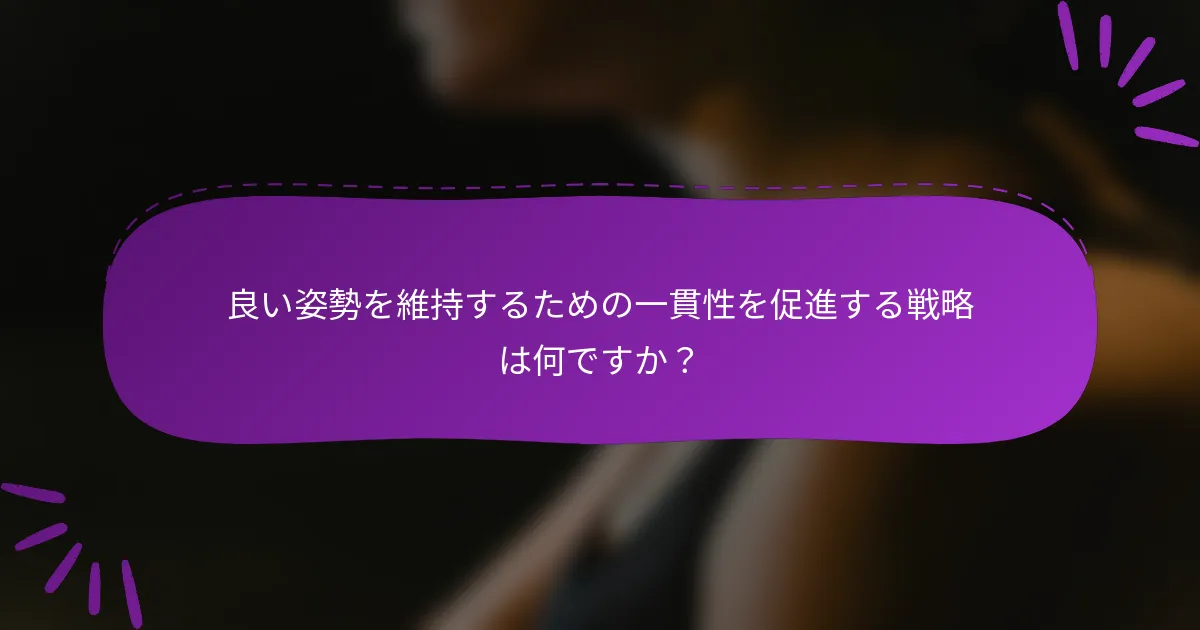 良い姿勢を維持するための一貫性を促進する戦略は何ですか?