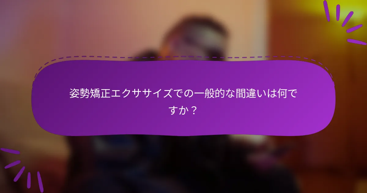 姿勢矯正エクササイズでの一般的な間違いは何ですか？